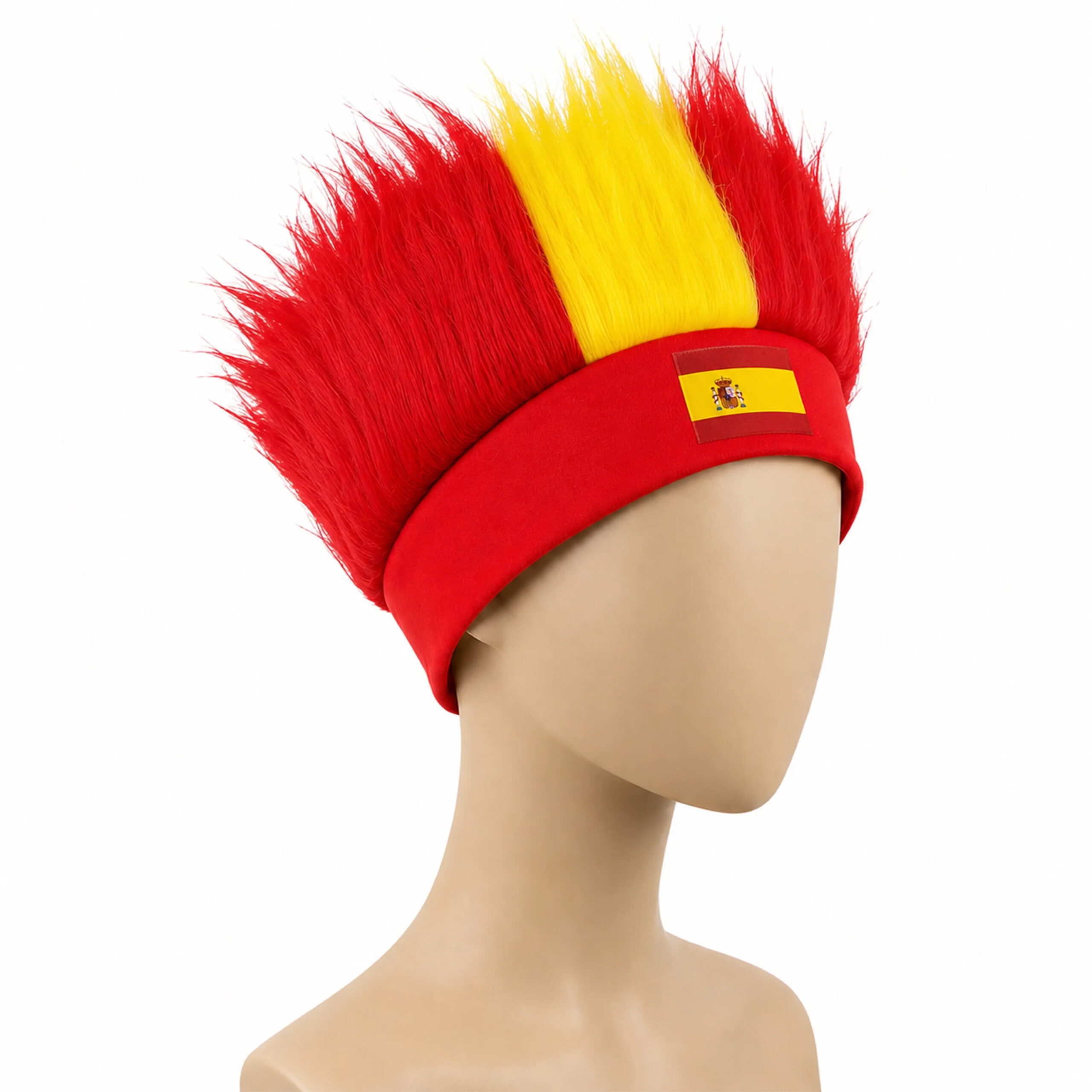 World Cup National Flag Fan Wig with Logo – Football Supporter Costume Headgear - Image 2