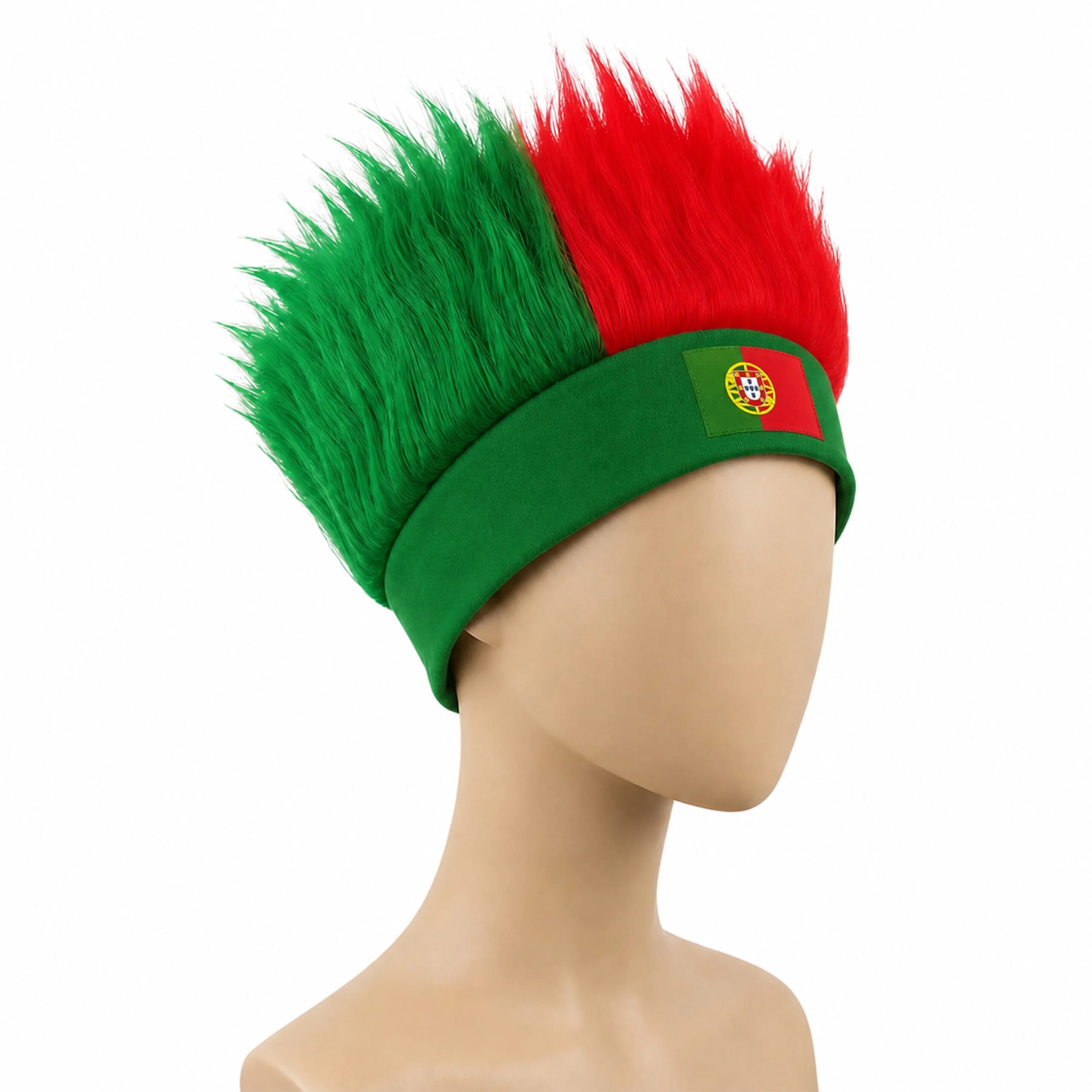 World Cup National Flag Fan Wig with Logo – Football Supporter Costume Headgear - Image 3