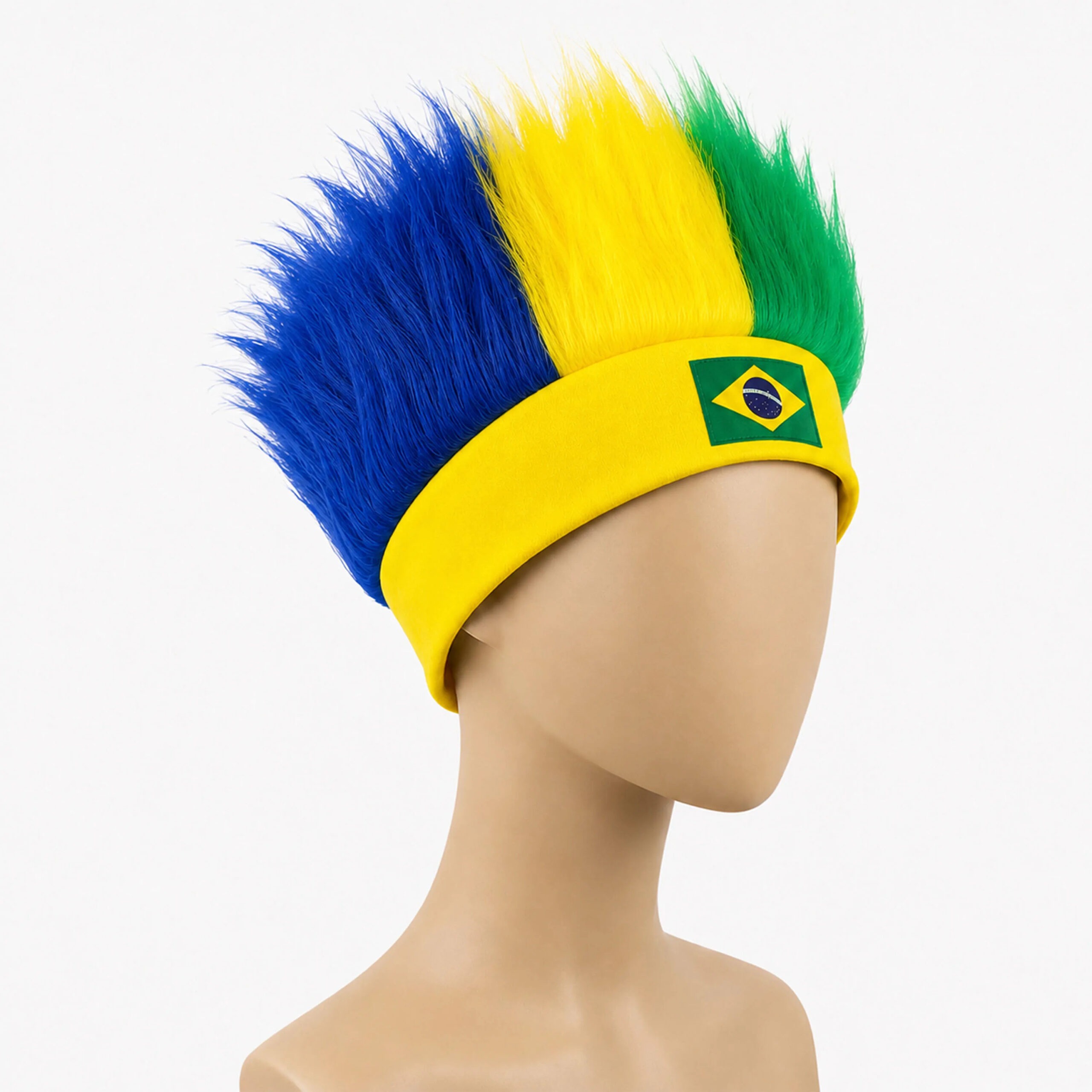 World Cup National Flag Fan Wig with Logo – Football Supporter Costume Headgear - Image 12